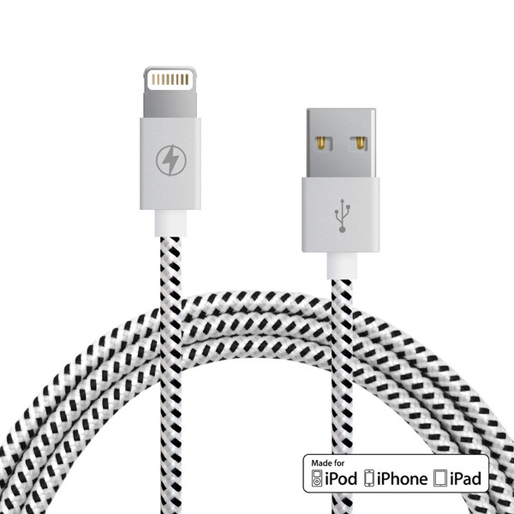 Black & White Lightning Cable | Charge Cords