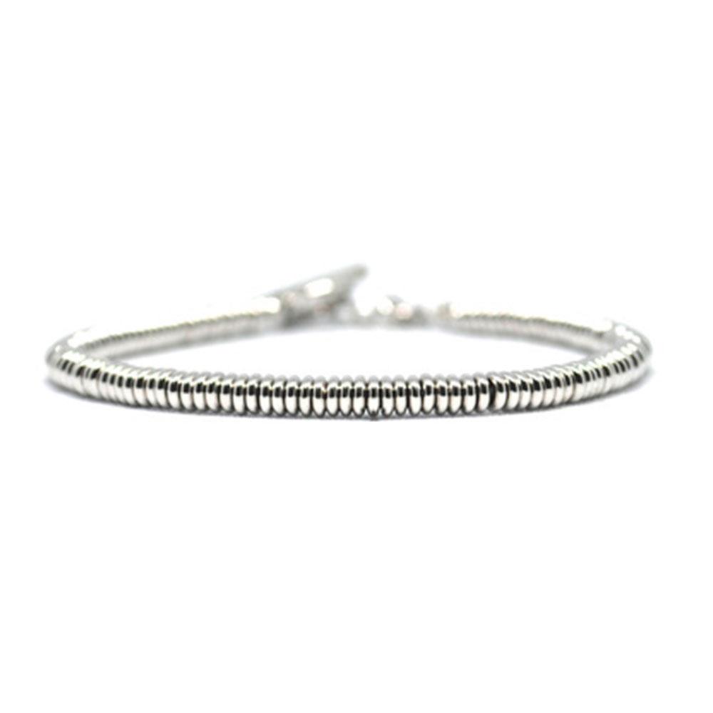 Single Beaded Bracelet | White Gold Beads | Double Bone